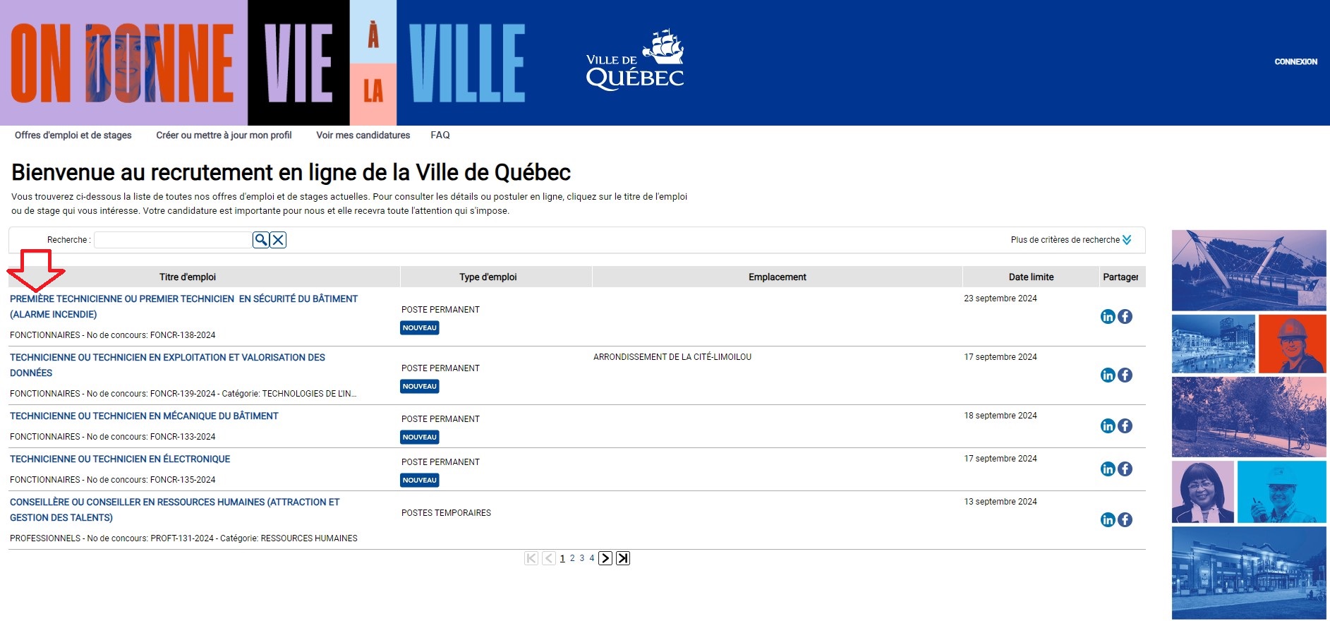 Poser sa candidature
