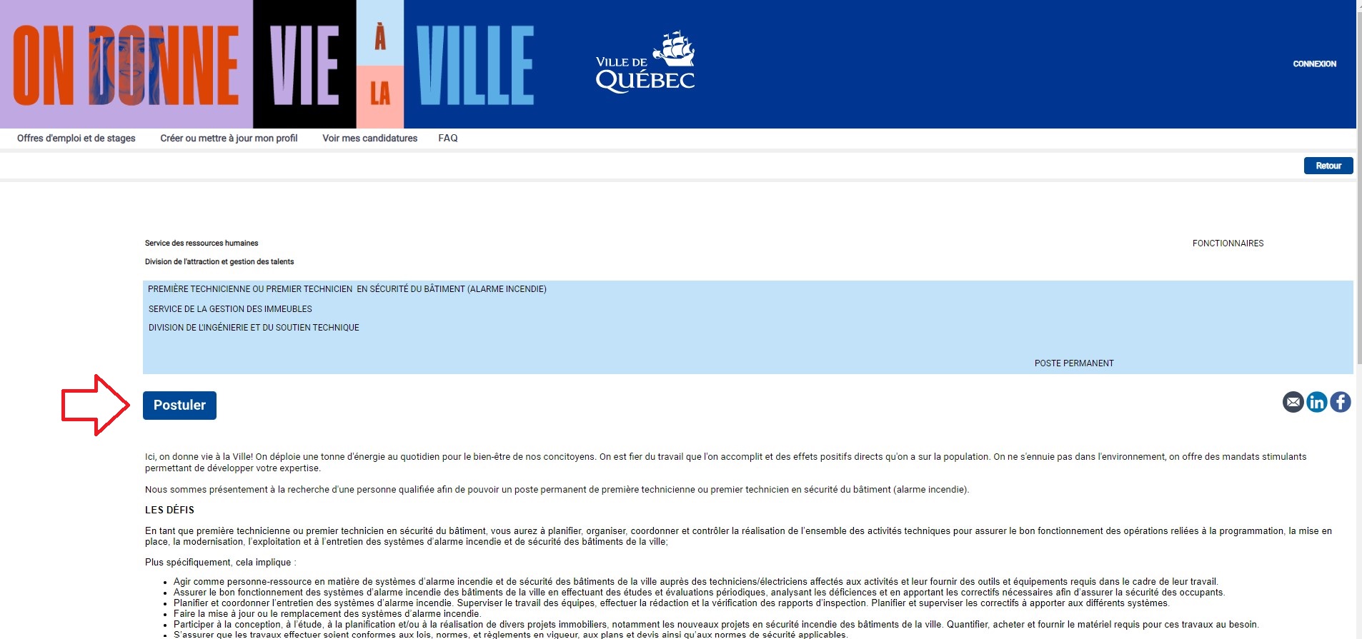Poser sa candidature