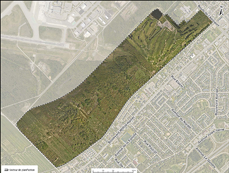 Carte présentant le territoire de la planification détaillée.