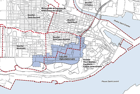 Carte présentant le territoire de la planification détaillée.