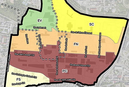 Carte présentant le territoire de la planification détaillée.