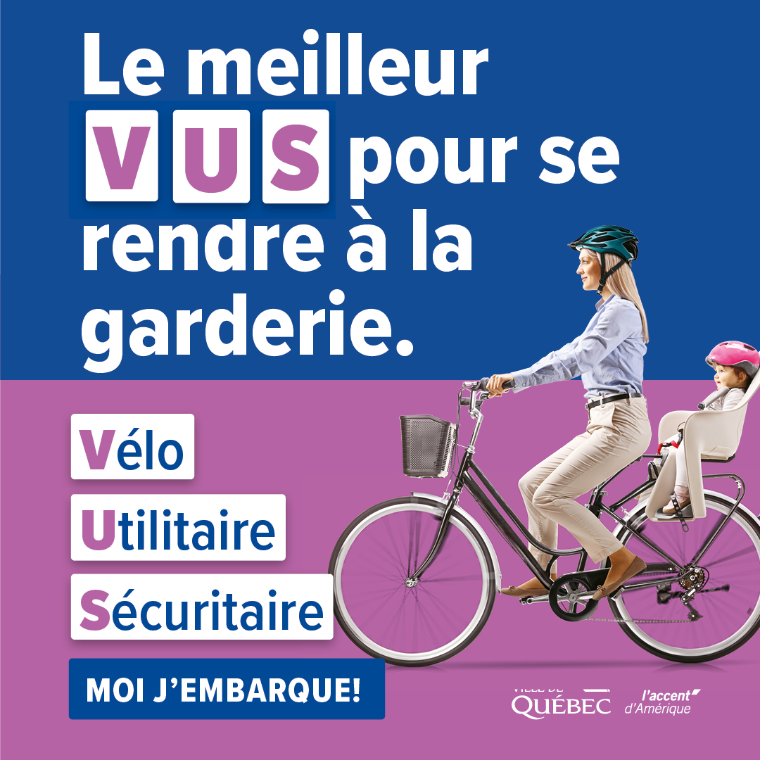 Les meilleurs VUS pour se rendre à la garderie. Vélo Utilitaire Sécuritaire. Moi j'embarque!