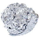 Boule de papier d'aluminium.