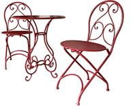 Table et chaises de patio.