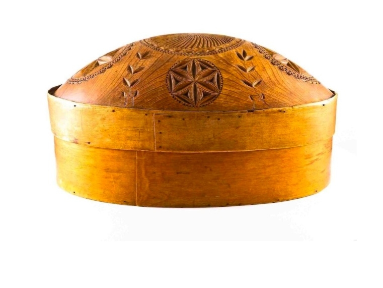 Carved wooden box