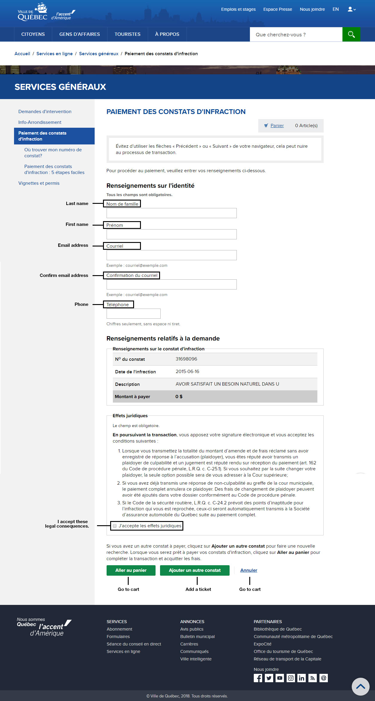 Ville de Québec Paying tickets online 5 easy steps