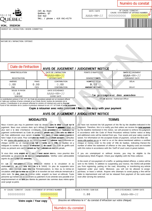 Exemple d'avis de jugement