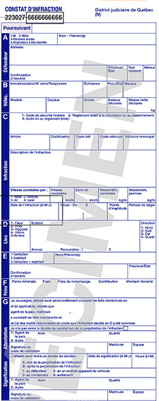 Constat d'infraction