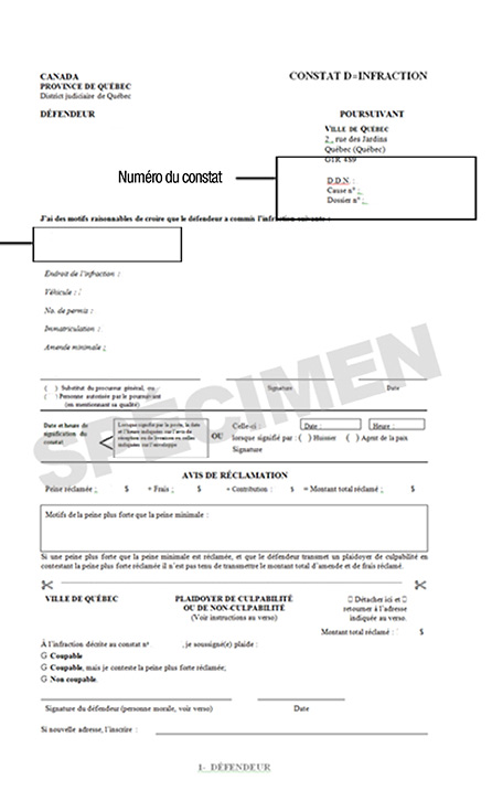 Constat d'infraction