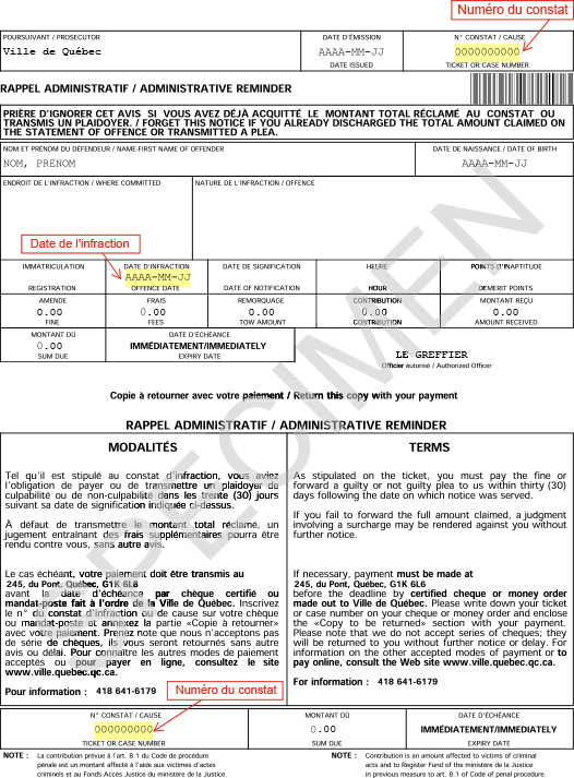 Exemple de rappel administratif
