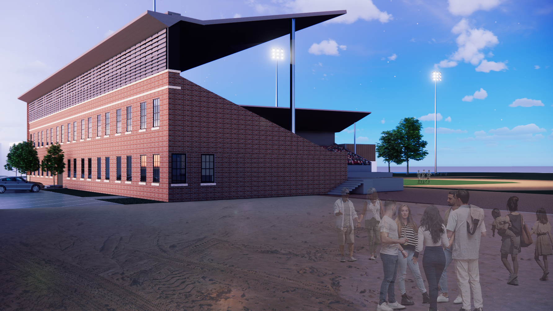 Image de la future façade du Stade Canac côté ouest